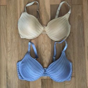 Two brandless t-shirt bras